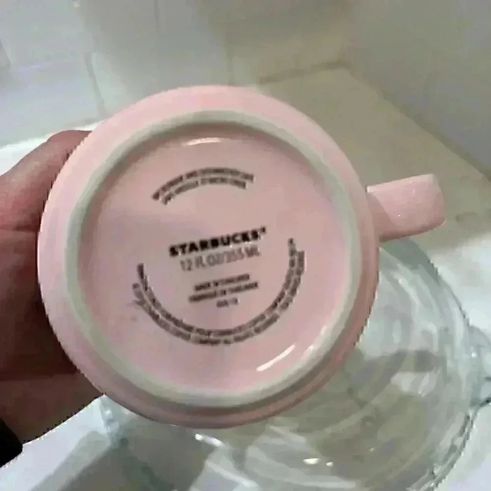 Starbucks Pink Ceramic Mug 12oz Fall Sweater Weather Drink Cup.